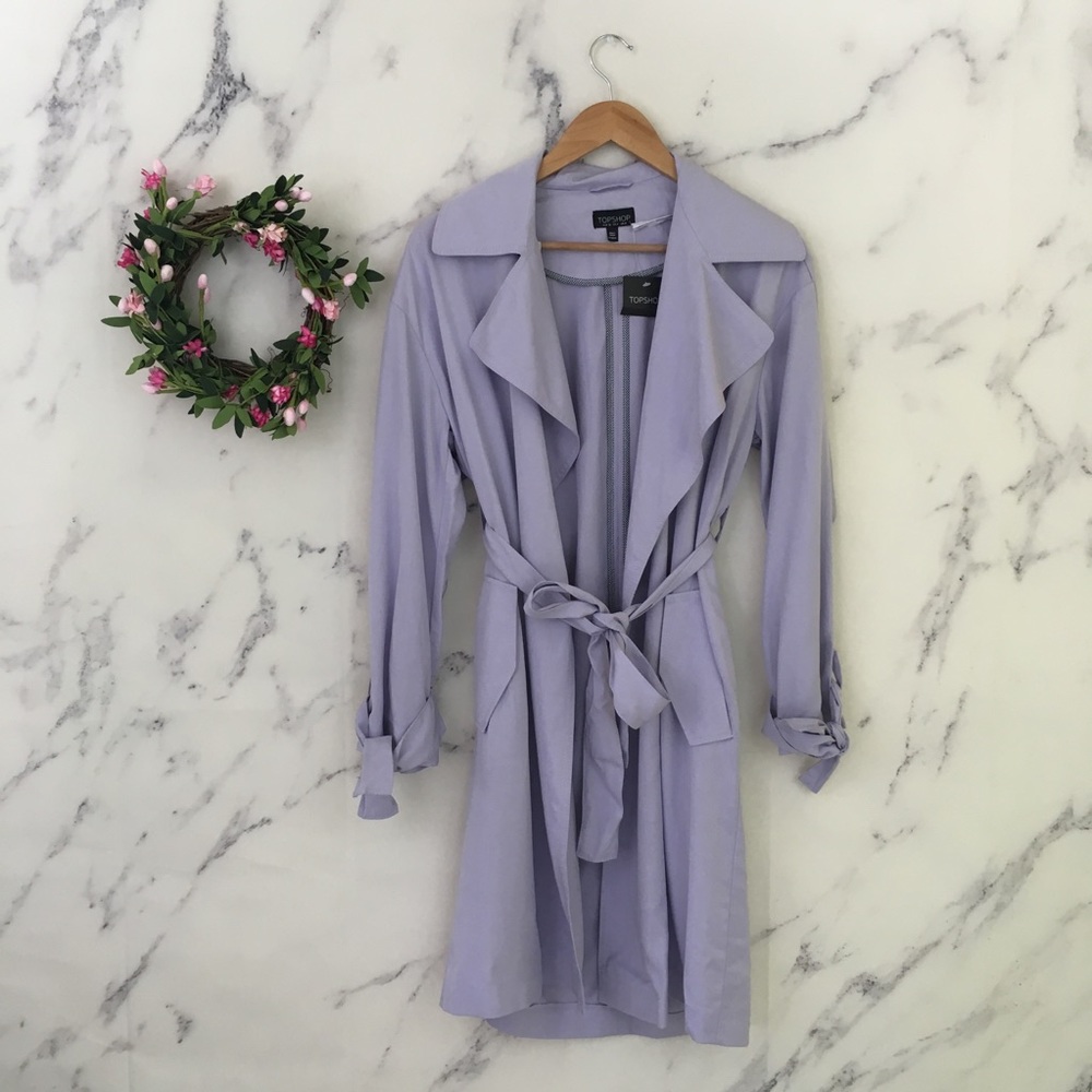 Topshop Truster Duster Lavender Trench Coat - Picture 3 of 8